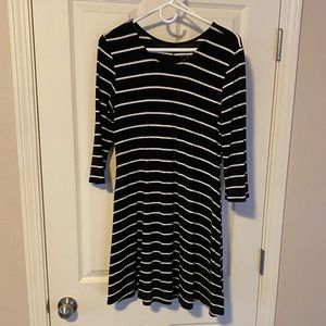 Stripped long sleeve dress